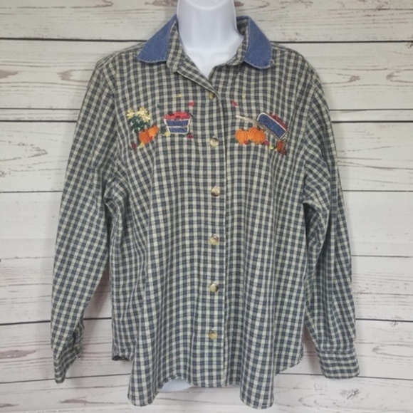 BonWorth Tops - BONWORTH plaid long sleeve button down shirt